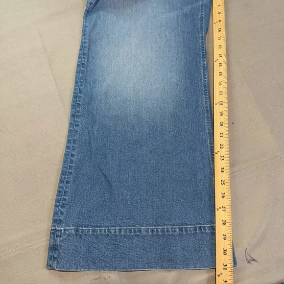 J Crew High-Rise 96 Jean Wide Bell Bottom Flare Med Stretch Wash Women 35-5120 - Picture 5 of 12